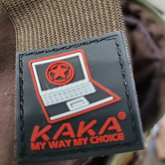 Kaka Mens Green Brown Canvas Convertible Duffel Bag Backpack Carryon Hiking - Picture 3 of 5